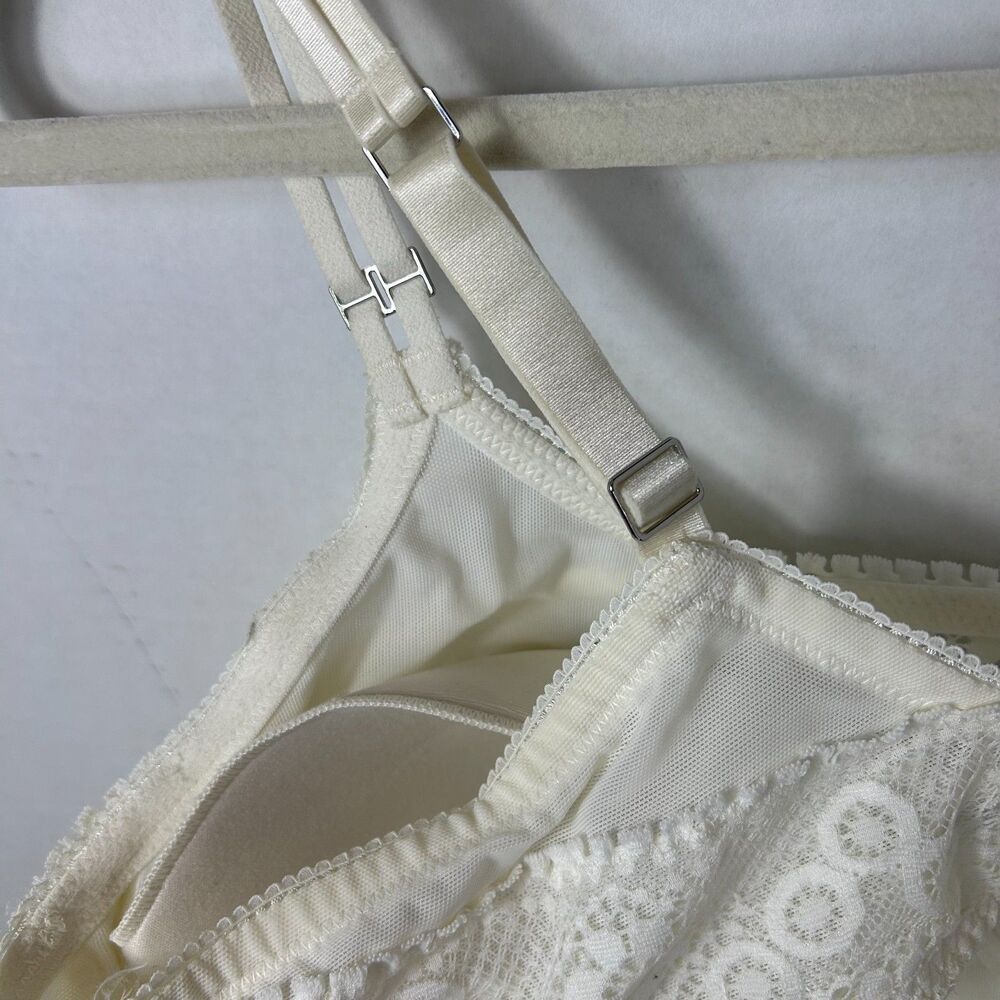Aerie Real Power Women's Ivory Lace Wireless Convertible Push-Up Bra Size 38C - Picture 13 of 14